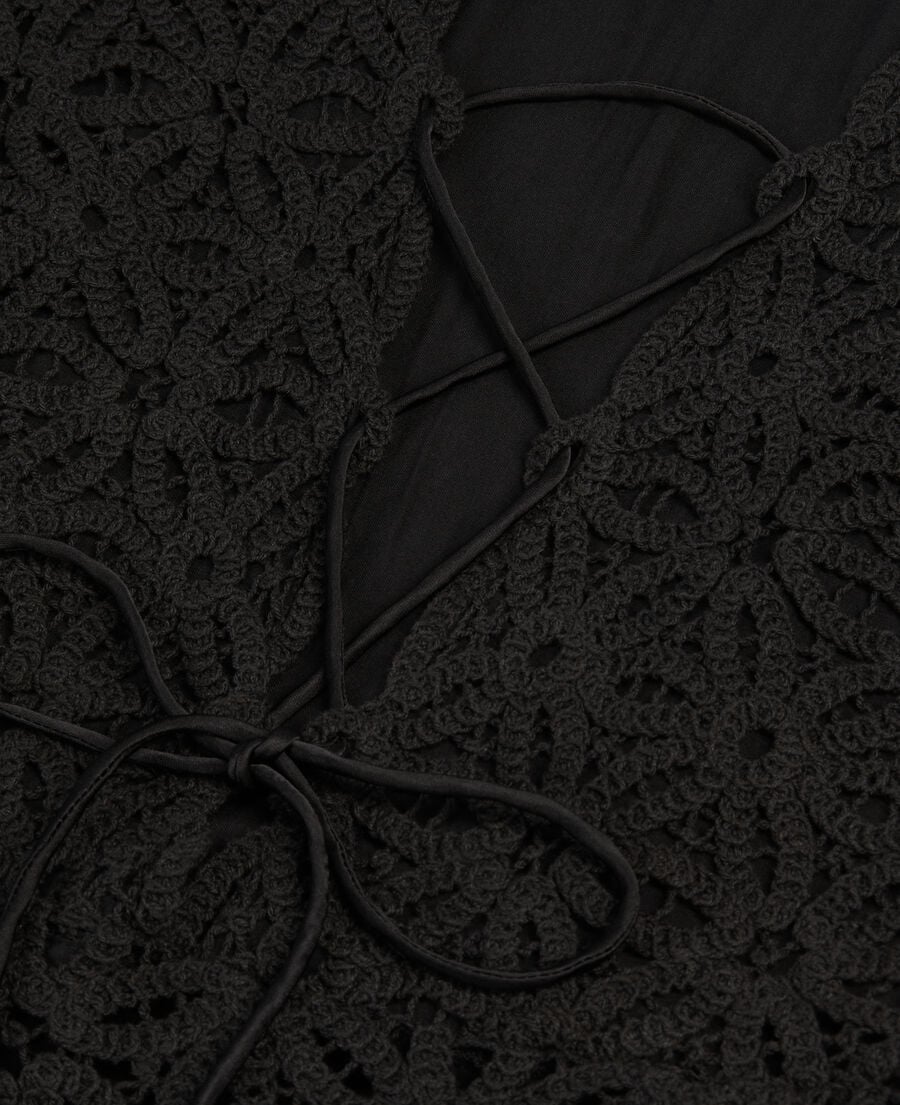 The Kooples WOMEN BLACK long black guipure dress