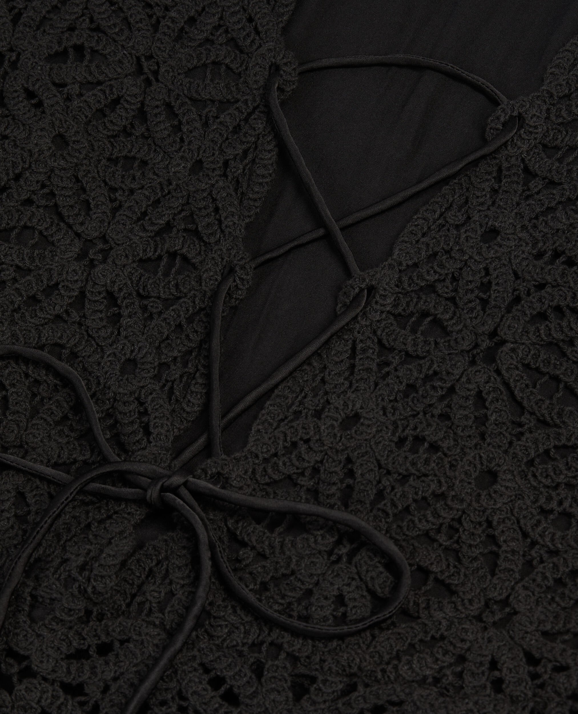 Long black guipure dress, BLACK, hi-res image number null