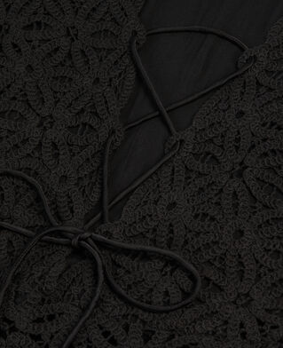 The Kooples WOMEN BLACK long black guipure dress