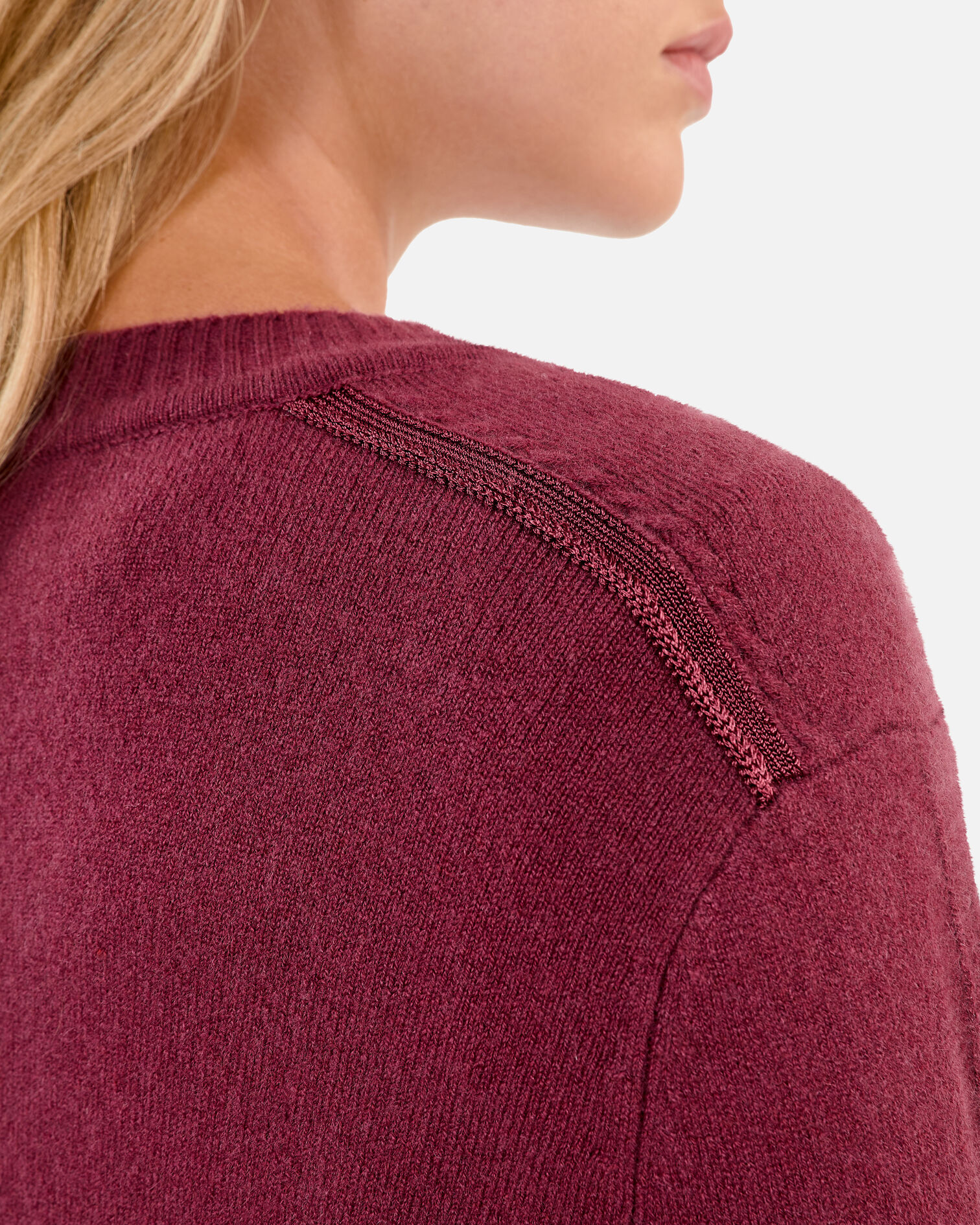 Burgundy cashmere sweater, AUBERGINE, hi-res image number null