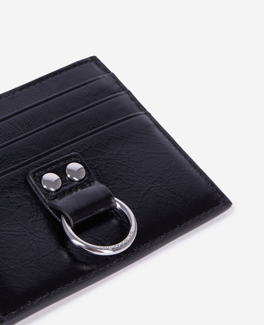 The Kooples DAMEN BLACK amelia kartenhalter aus schwarzem leder