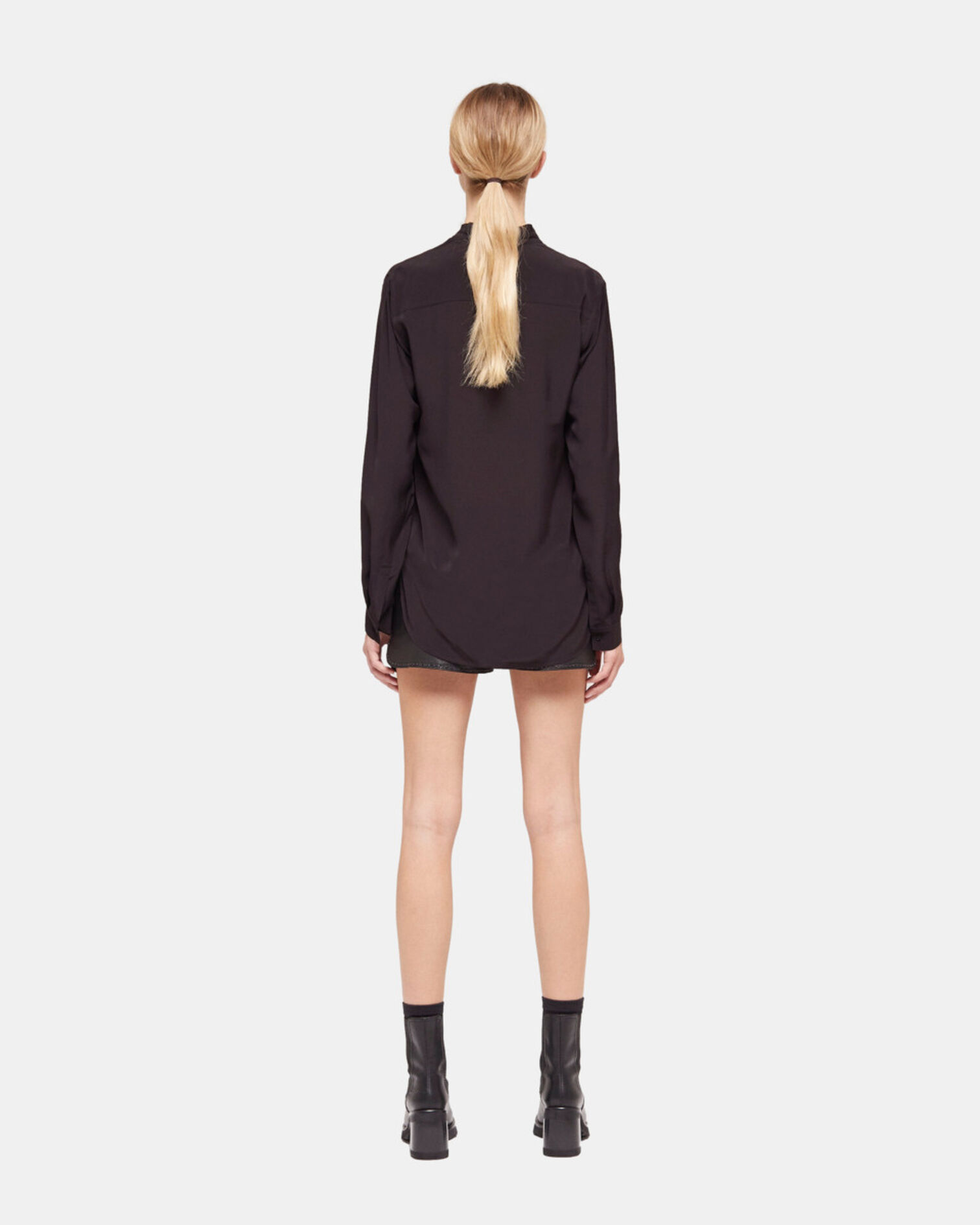 Black flowing shirt, BLACK, hi-res image number null