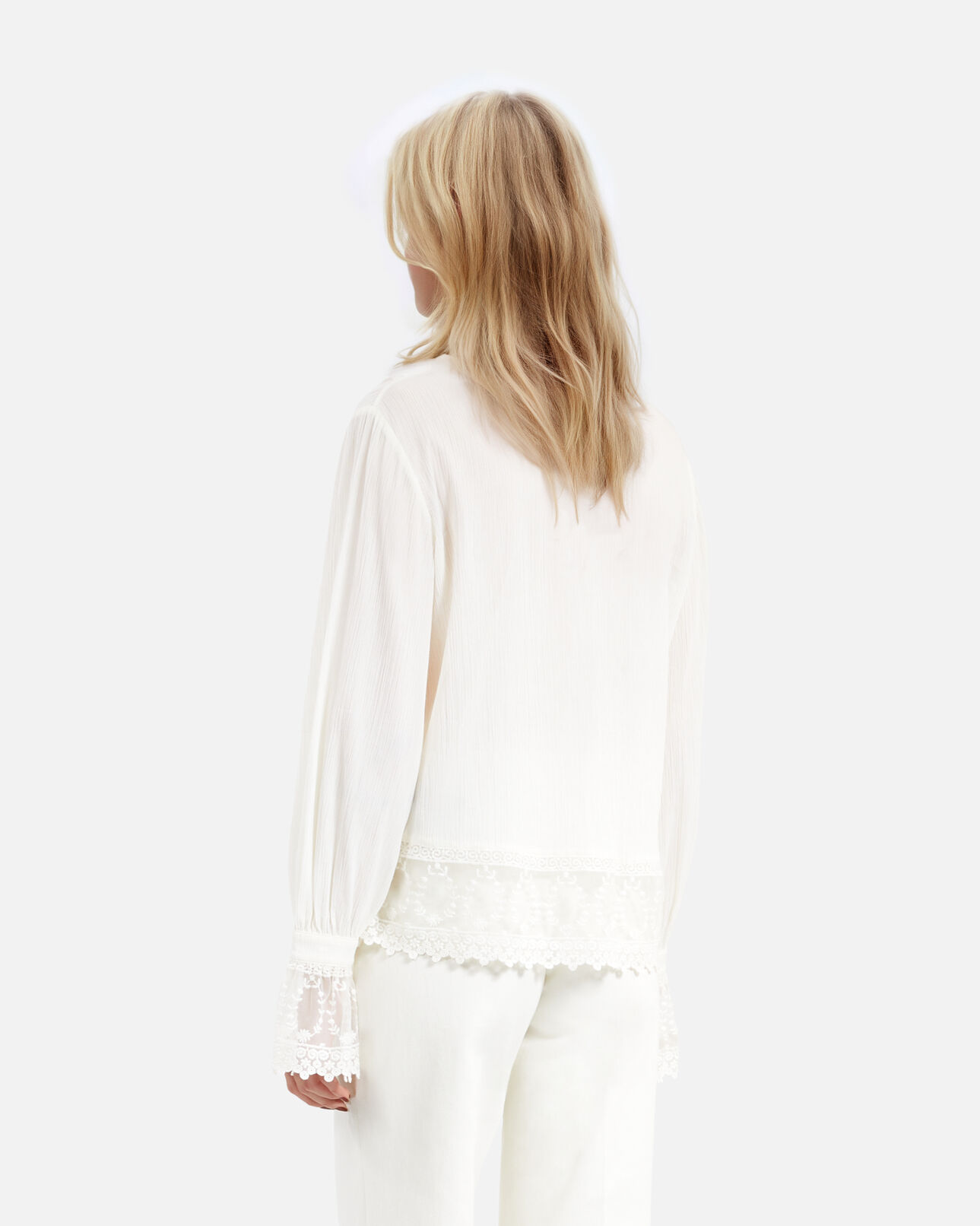 The Kooples FEMME ECRU blouse avec guipure écru