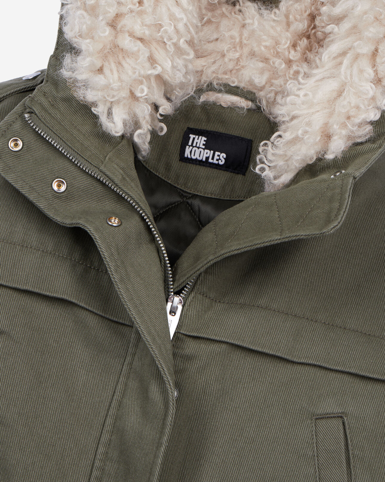 The Kooples FEMME OLIVE NIGHT parka à capuche kaki