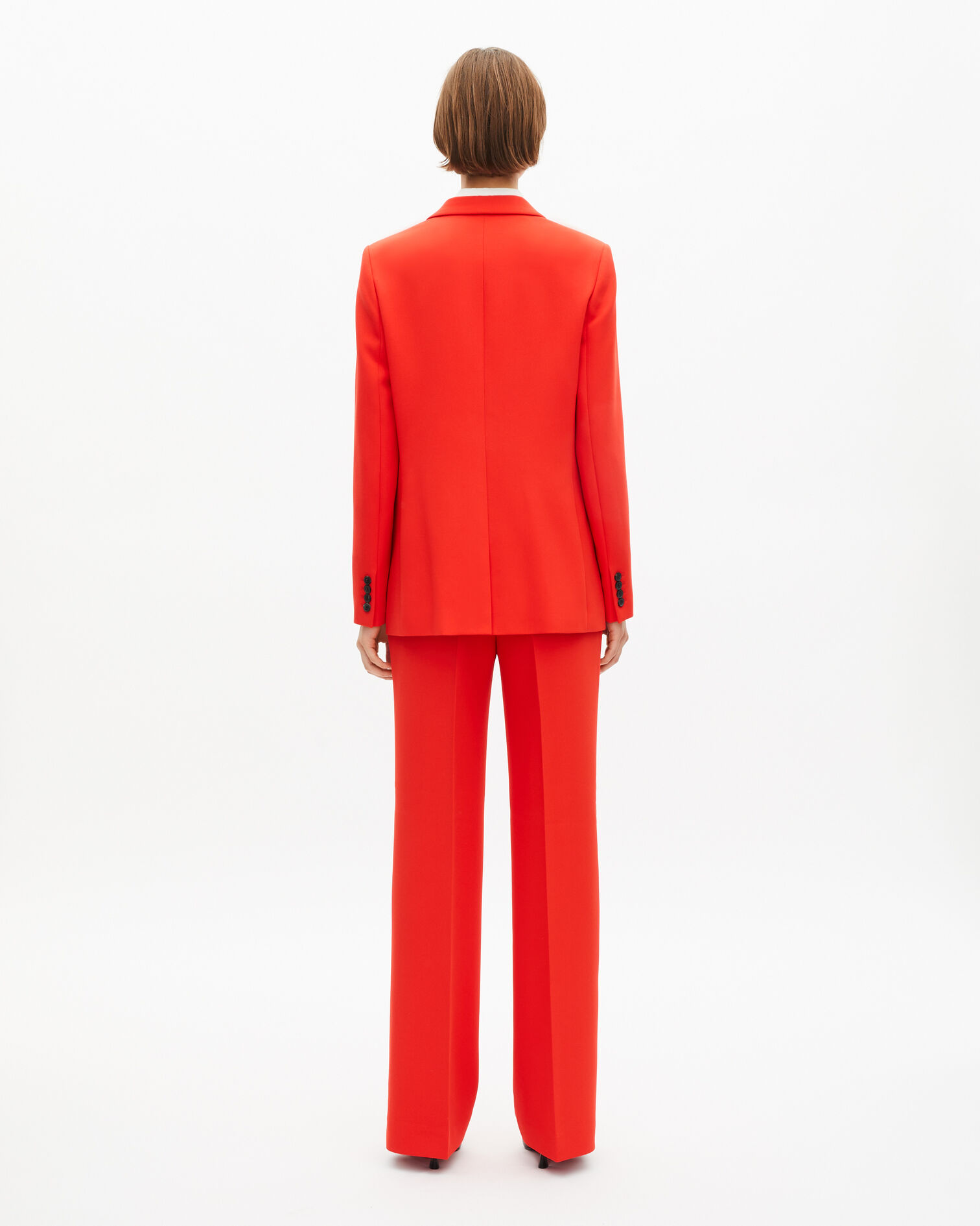 Orange crêpe suit jacket, ORANGE, hi-res image number null