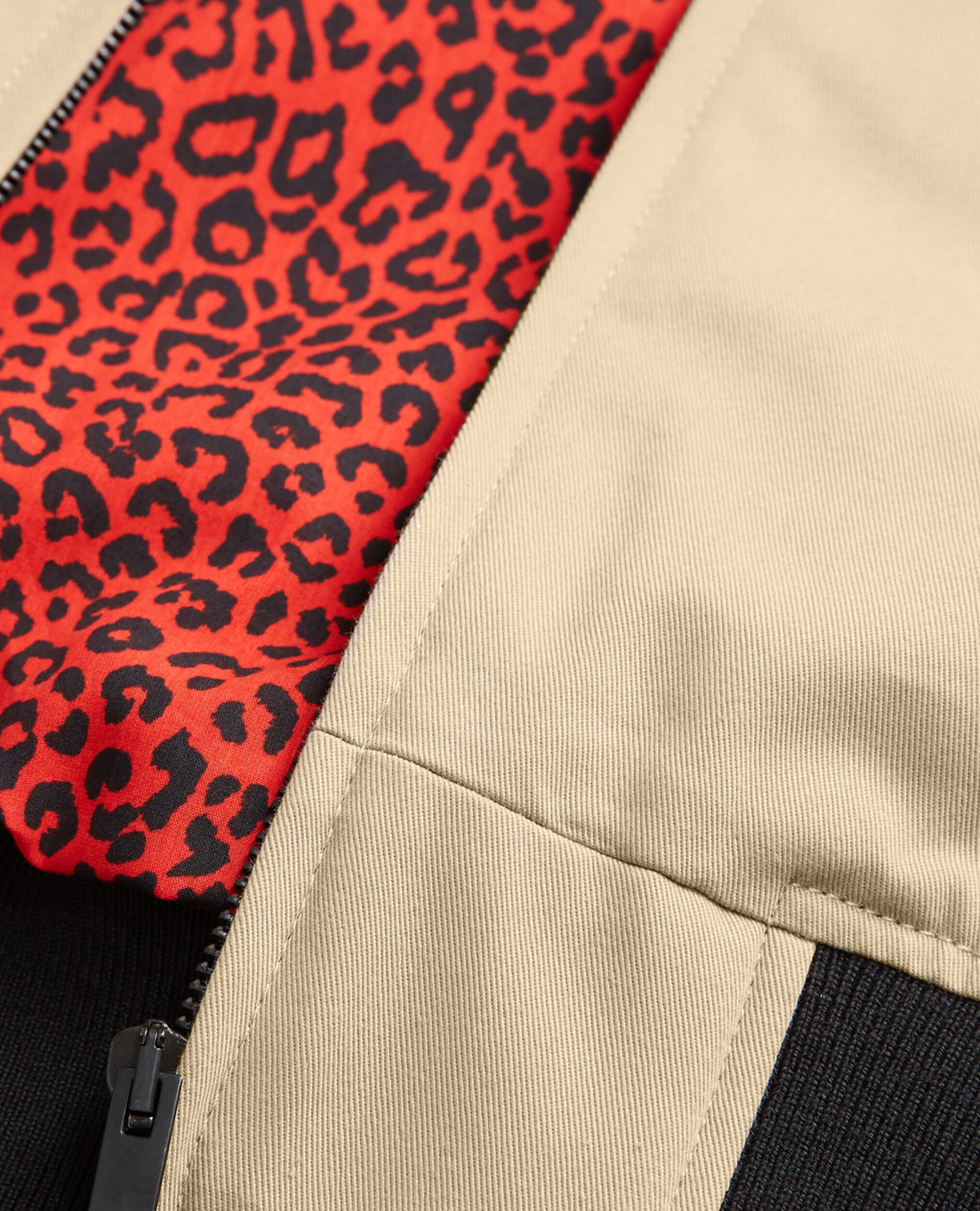 Beige jacket with leopard print lining, BEIGE, hi-res image number null