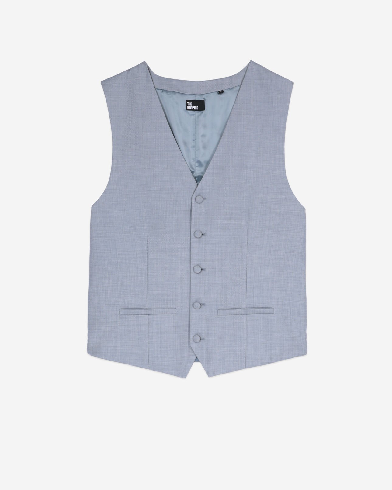 The Kooples HOMBRE BLUE chaleco de traje de lana azul claro de corte entallado