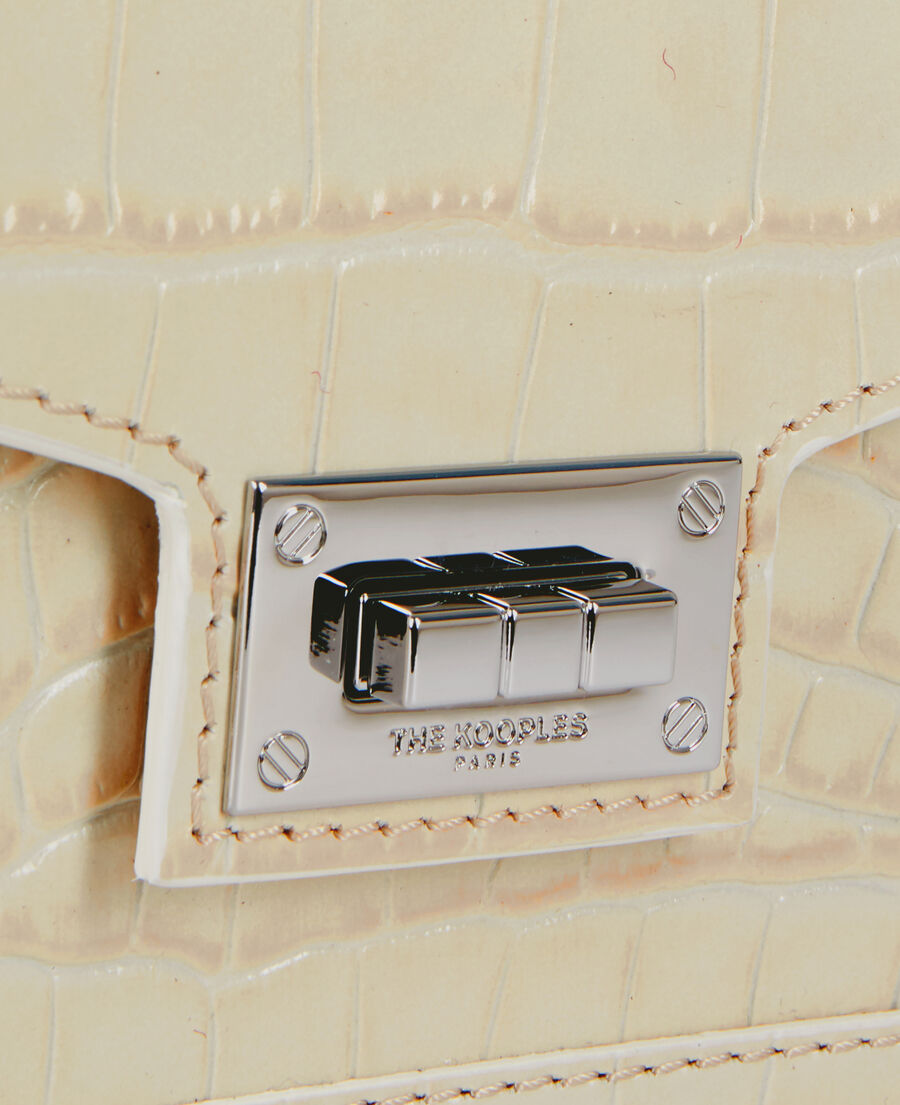 The Kooples F ECRU emily chain bag in ecru crocodile-effect leather