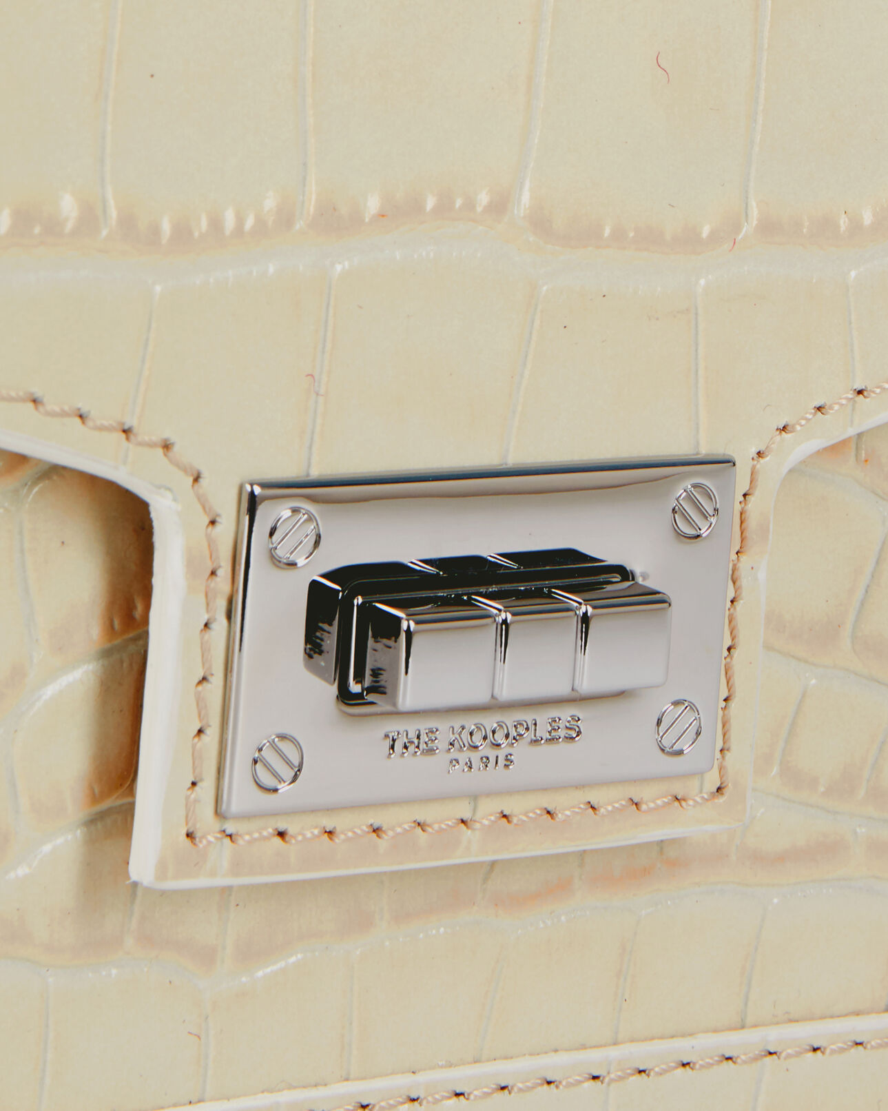 The Kooples WOMEN ECRU emily chain bag in ecru crocodile-effect leather