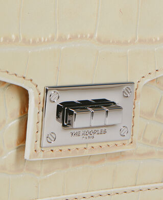 The Kooples F ECRU emily chain bag in ecru crocodile-effect leather