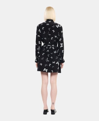 The Kooples FEMME BLACK WHITE robe courte imprimée papillons