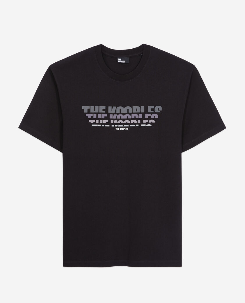 The Kooples HOMME BLACK t-shirt homme noir avec sérigraphie logo en dégradé de couleur