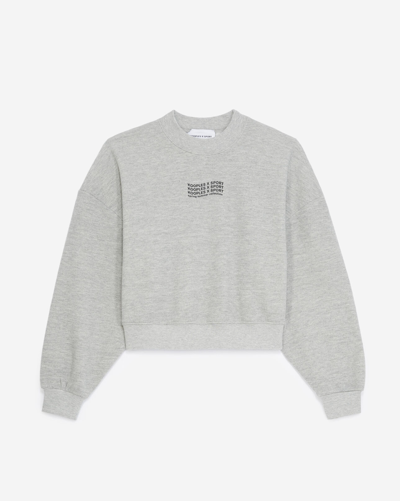 The Kooples FEMME LIGHT GREY MELANGE sweat gris à logo vague contrasté