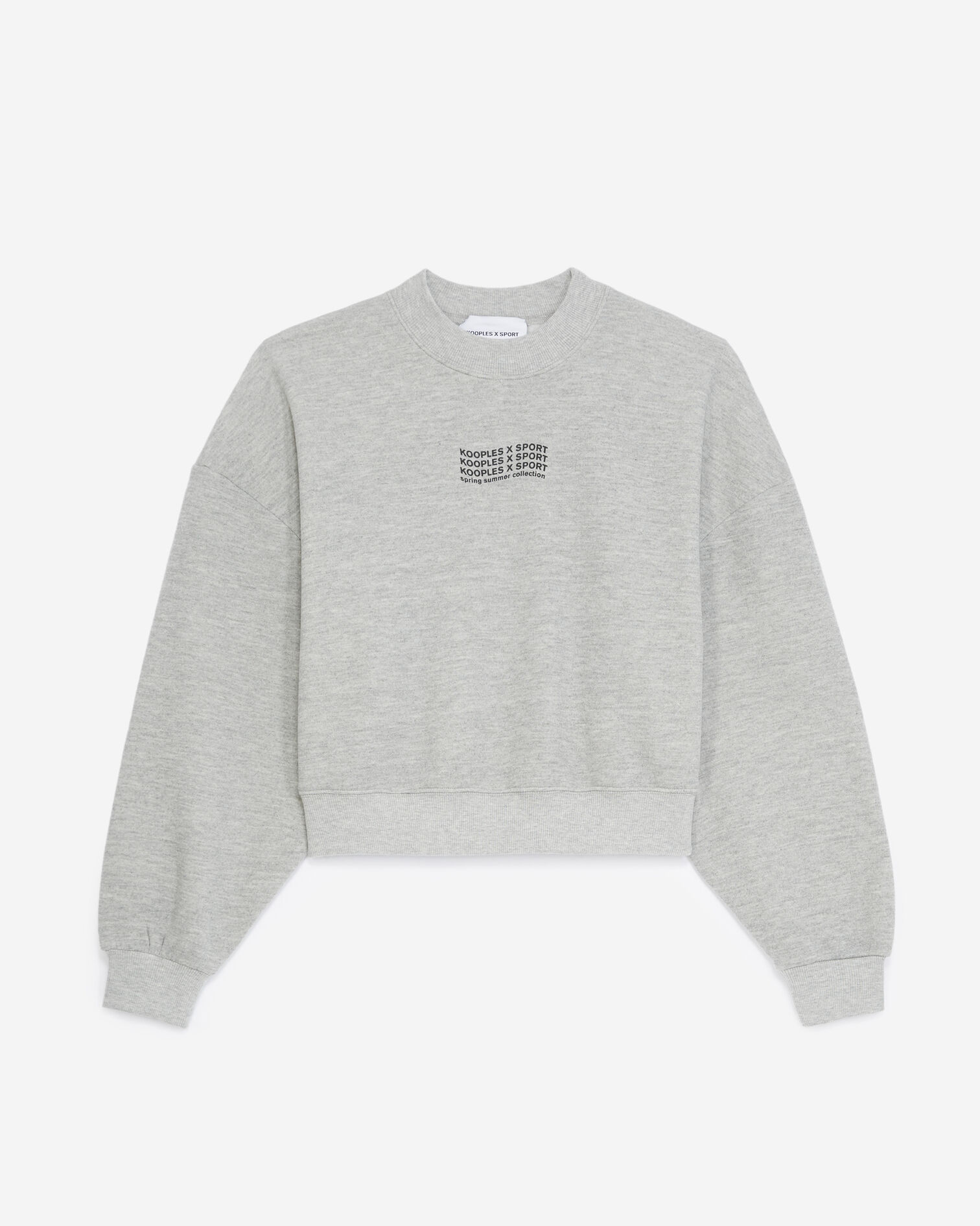 Sweat gris à logo vague contrasté, LIGHT GREY MELANGE, hi-res image number null
