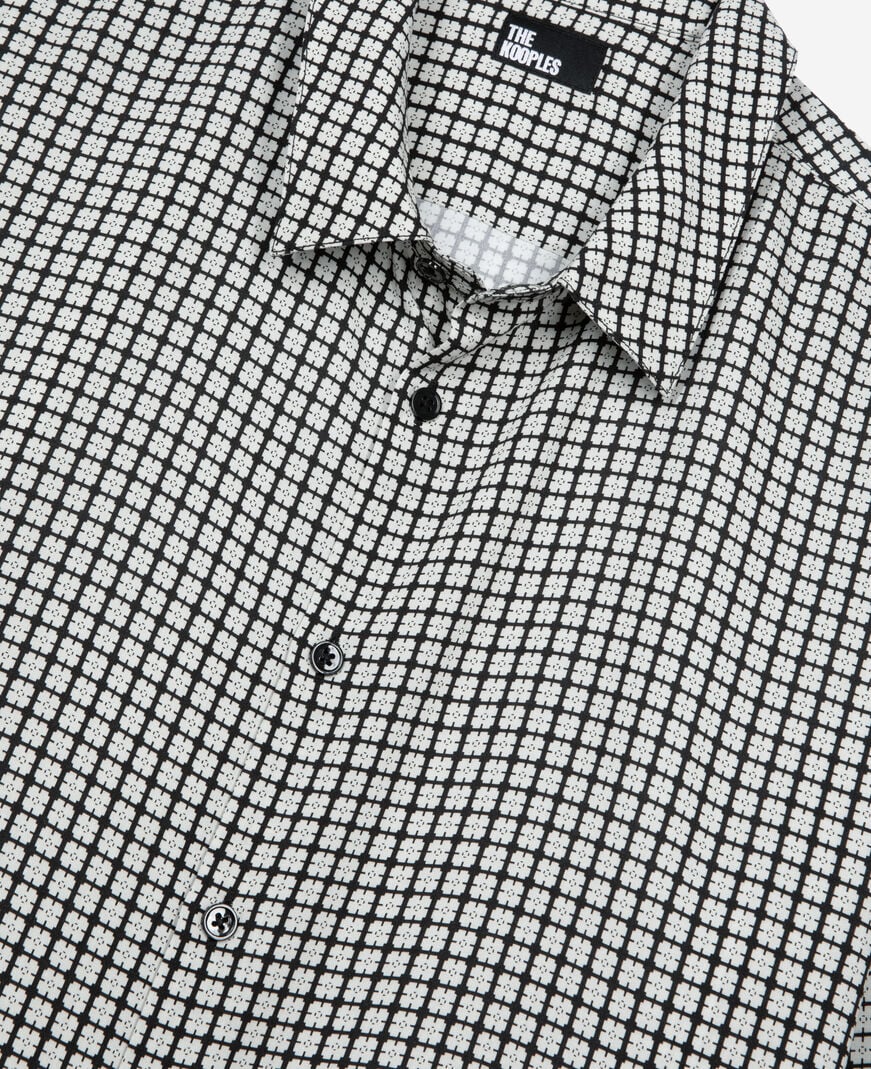 The Kooples MEN BLACK WHITE floral print shirt