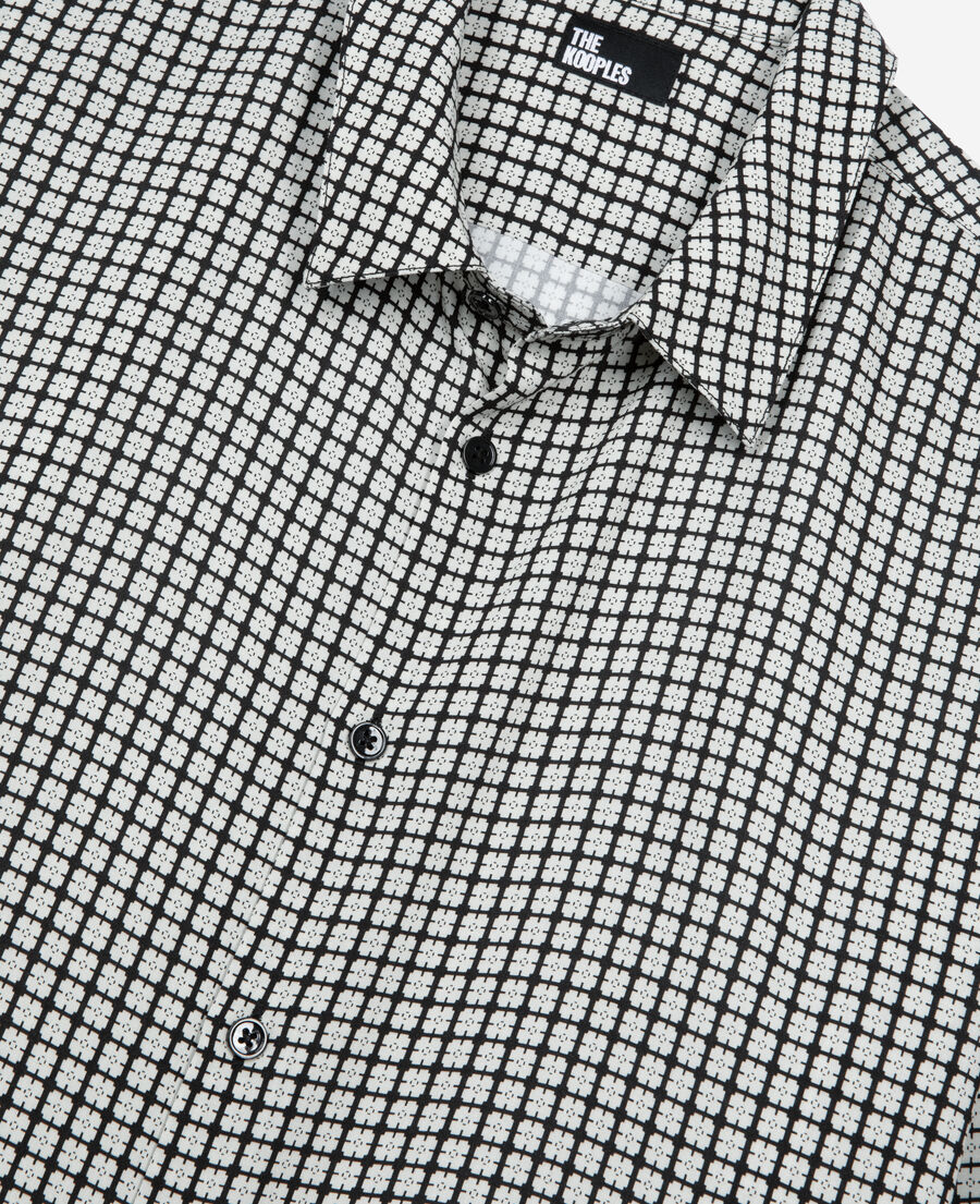 The Kooples HERREN BLACK WHITE hemd mit blumenprint