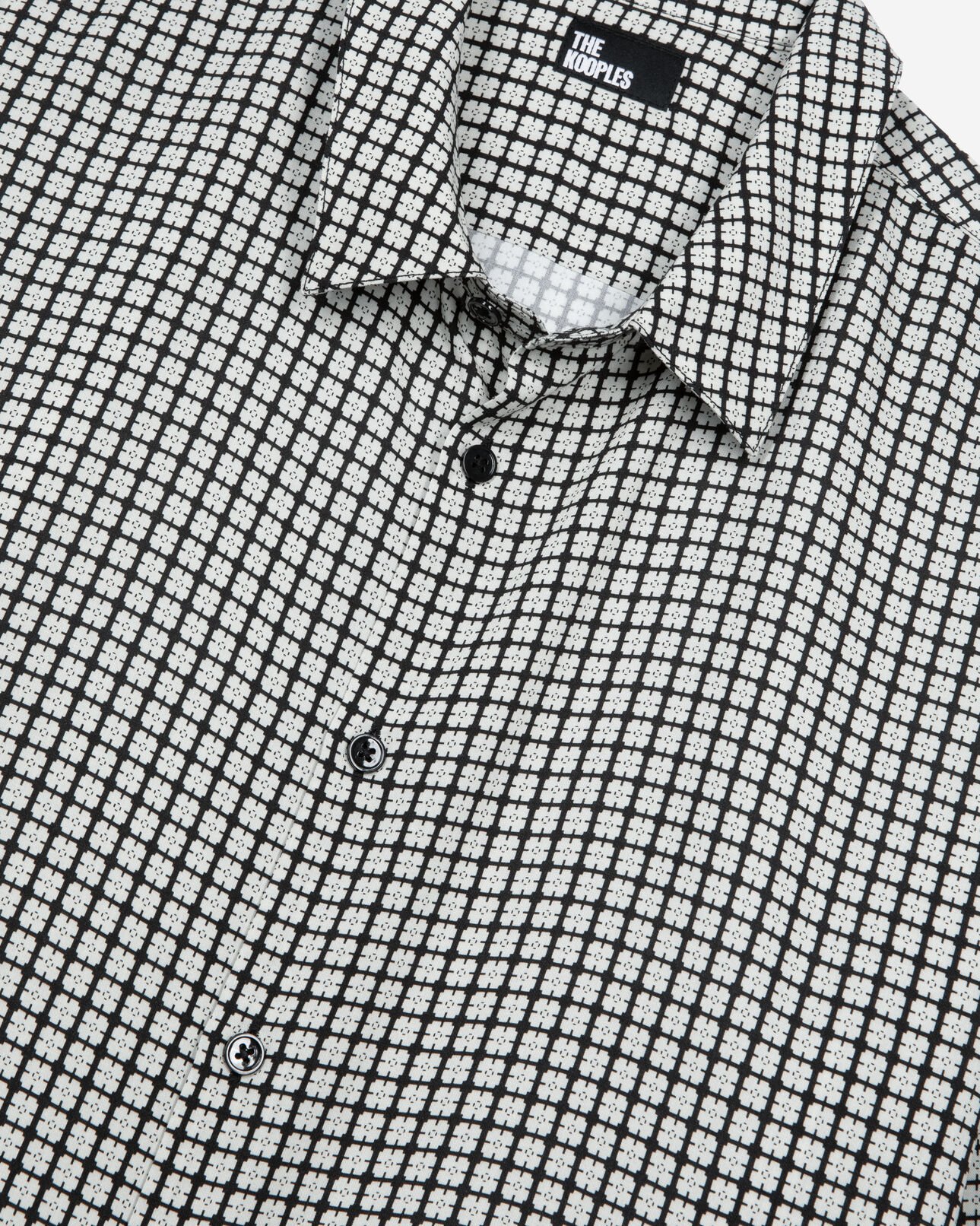 The Kooples MEN BLACK WHITE floral print shirt