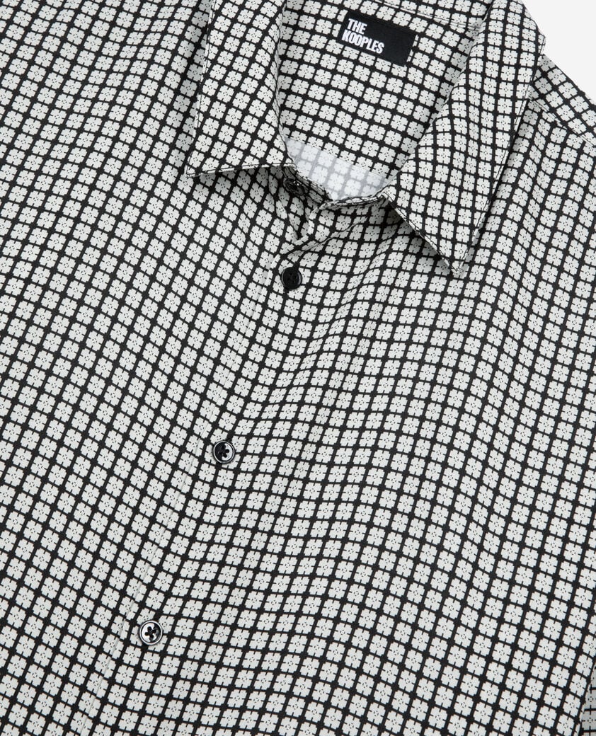 The Kooples MEN BLACK WHITE floral print shirt