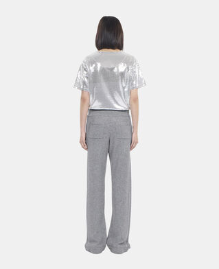 The Kooples FEMME MIDDLE GREY MEL pantalon en laine et cachemire gris