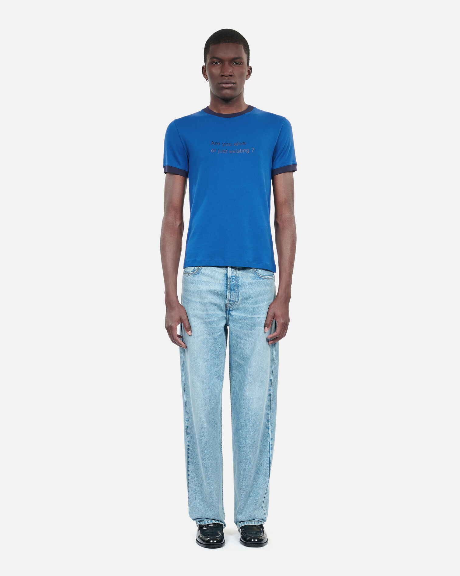 T-shirt avec sérigraphie bleu, BLUE BRUT, hi-res image number null