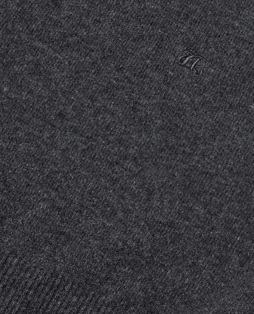 The Kooples HOMME DARK GREY MELANGE pull col rond en cachemire gris