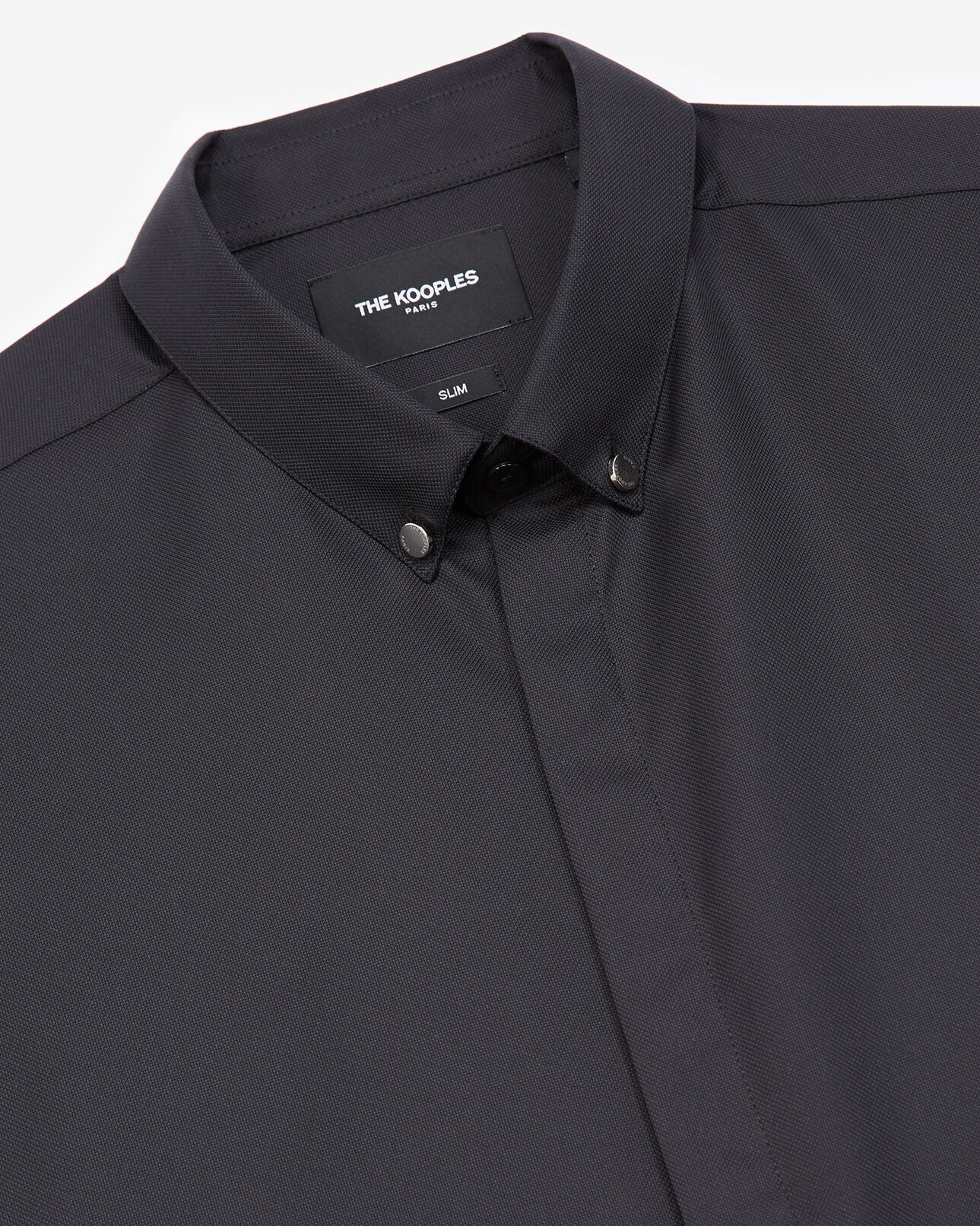 The Kooples HOMME BLACK chemise coton noire à col boutonné