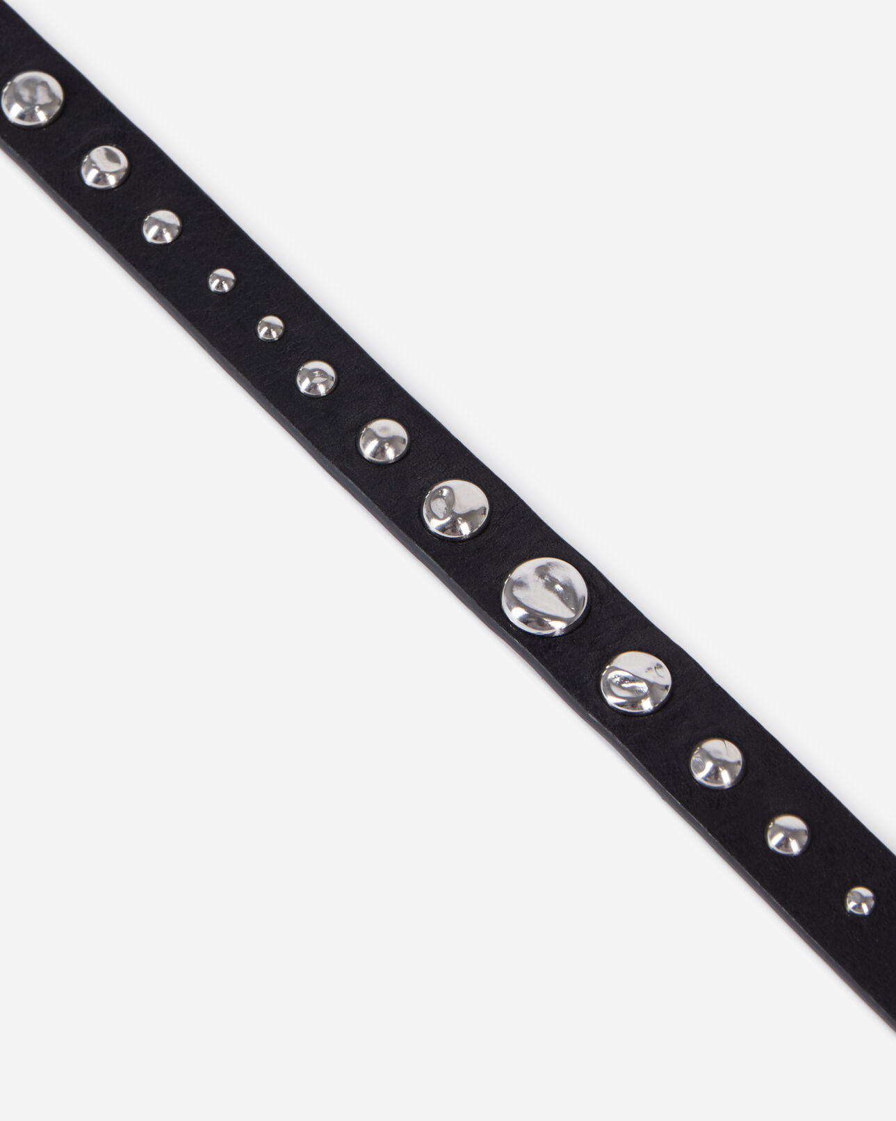 The Kooples WOMEN BLACK thin black leather belt with studs