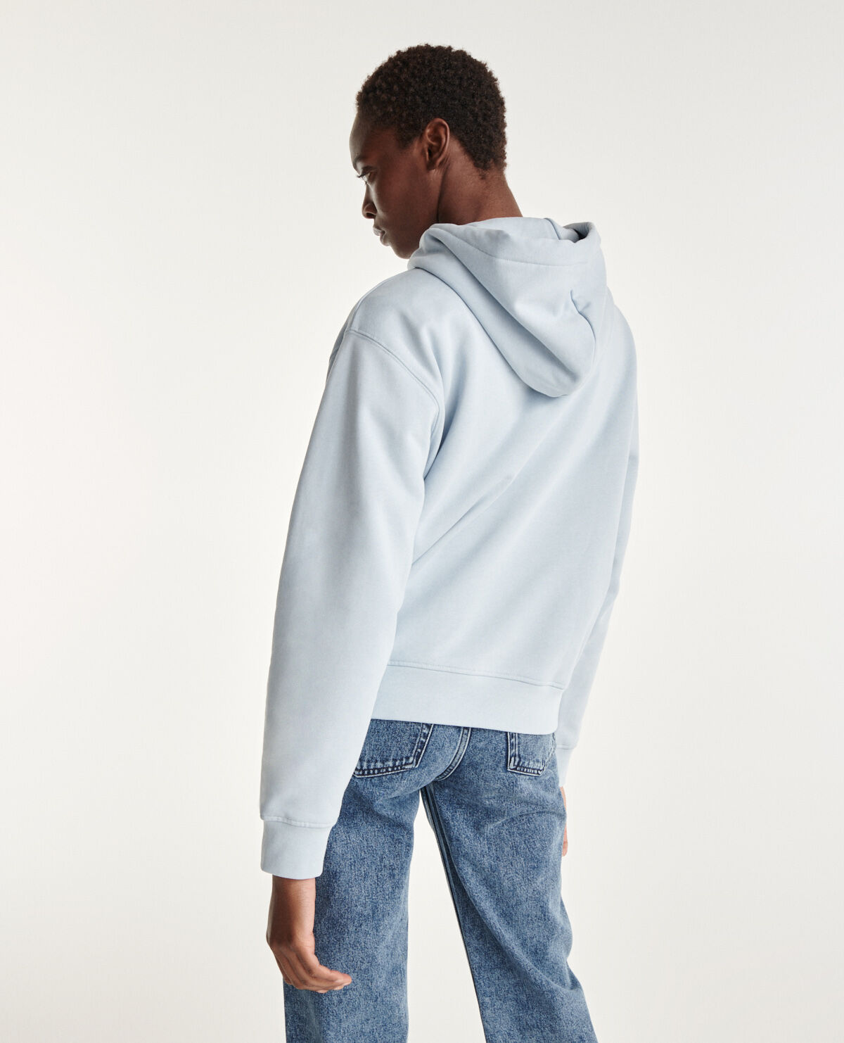 Sudadera azul cielo capucha logotipo plateado The Kooples Espa a