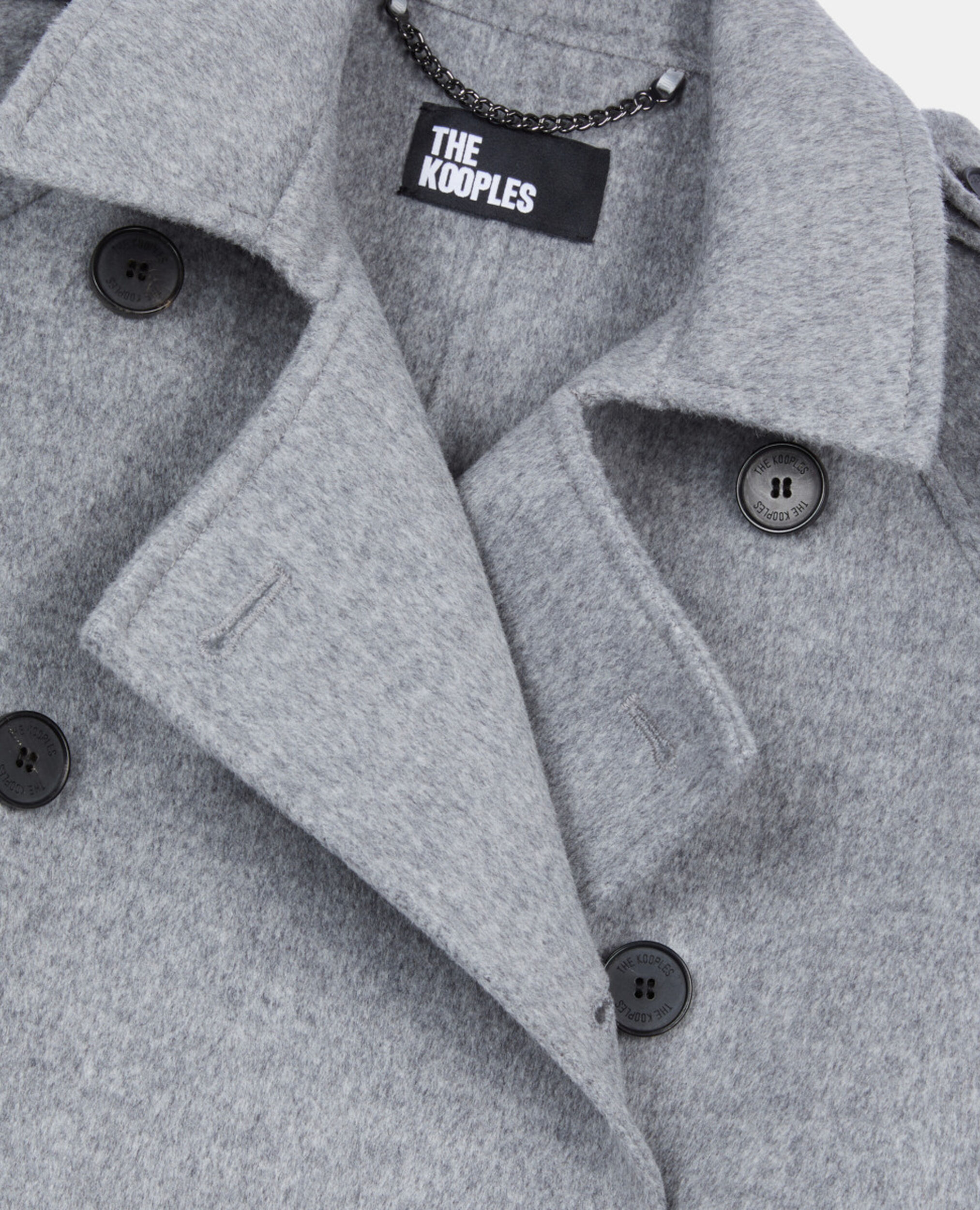 Grey trench style coat, GREY, hi-res image number null