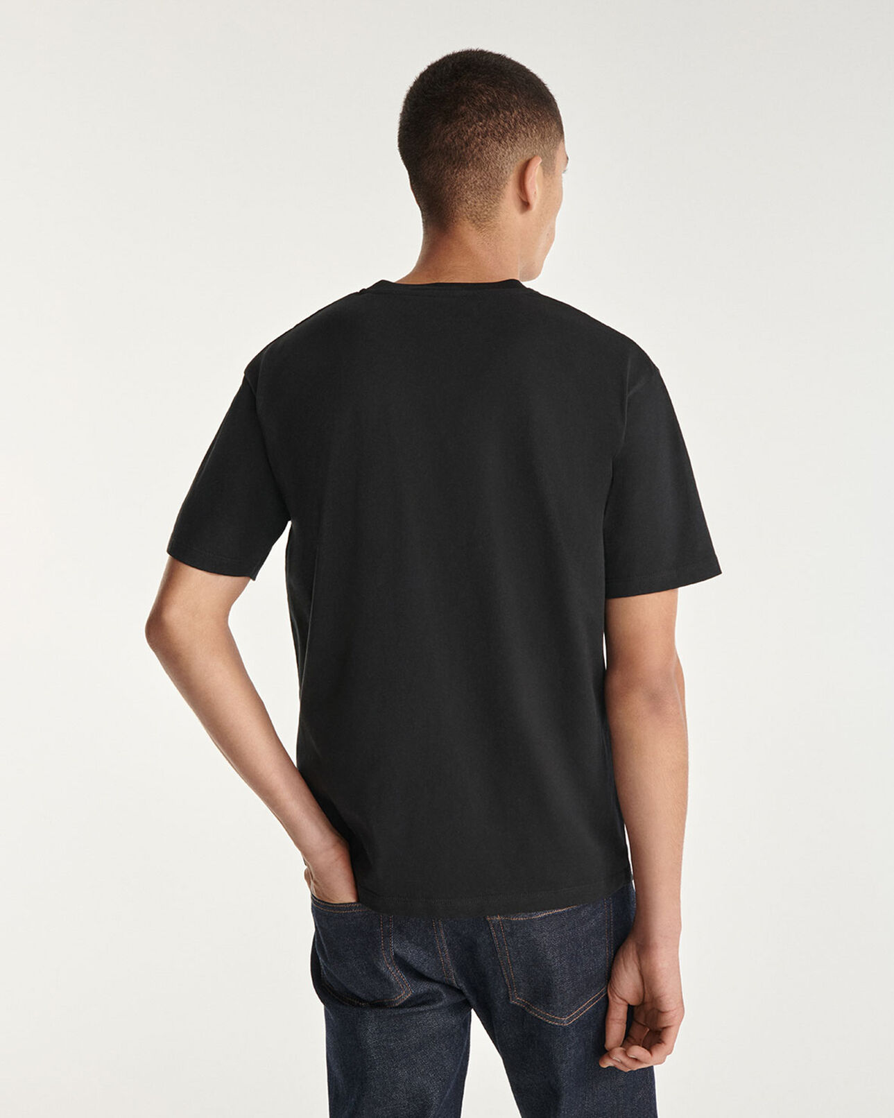 The Kooples HOMME BLACK t-shirt noir avec cœur brodé