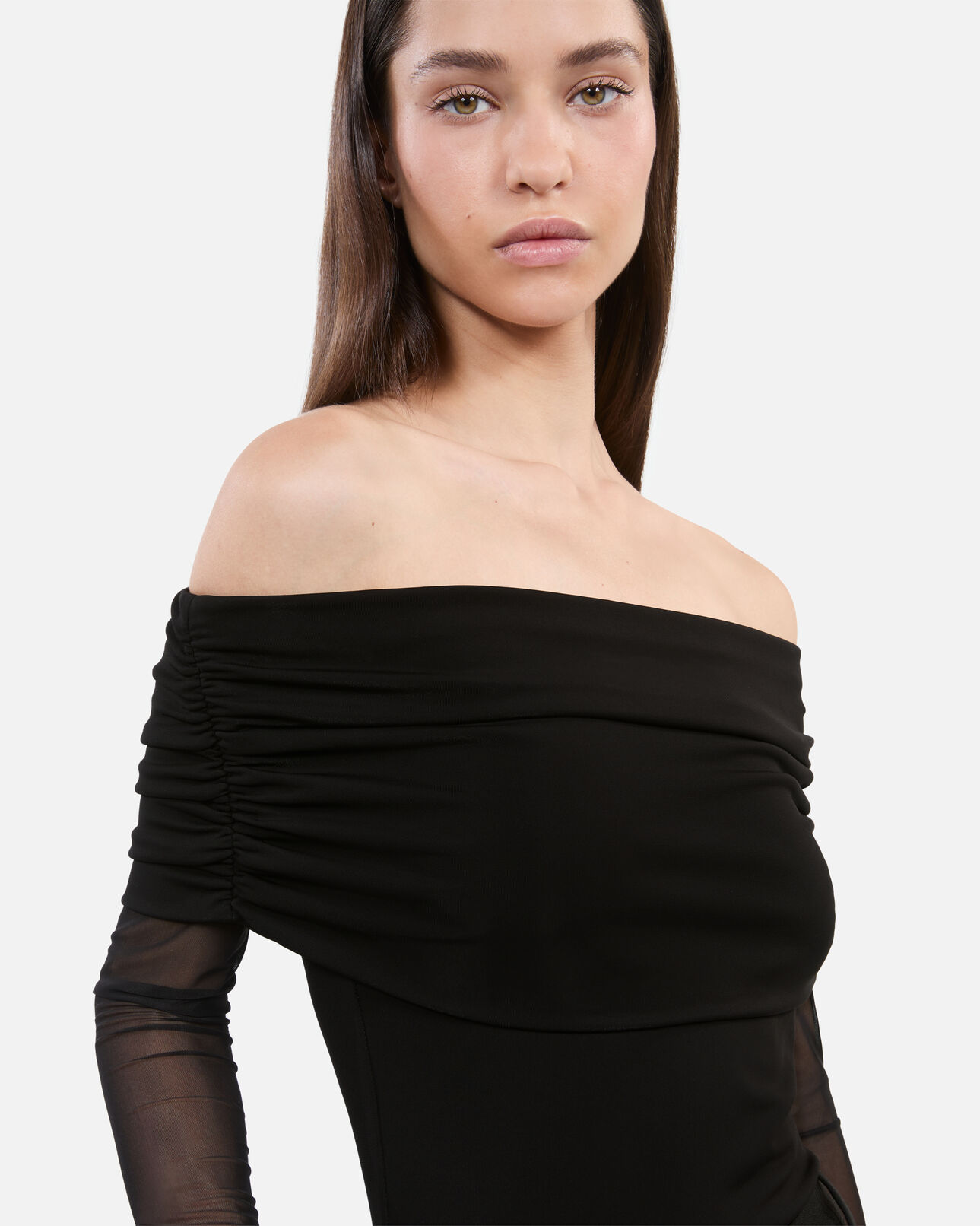 The Kooples FEMME BLACK top en jersey noir