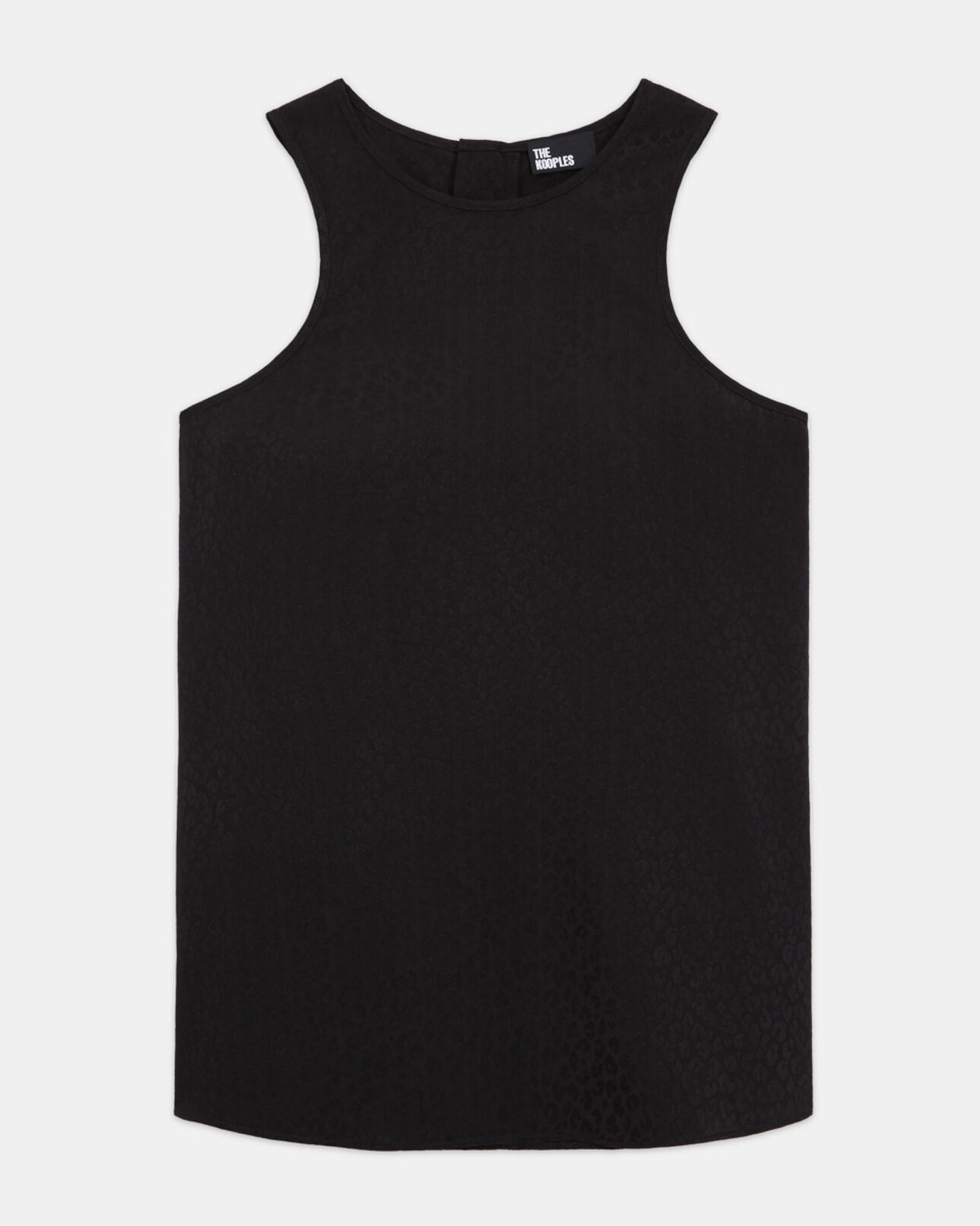 The Kooples F BLACK black leopard print tank top