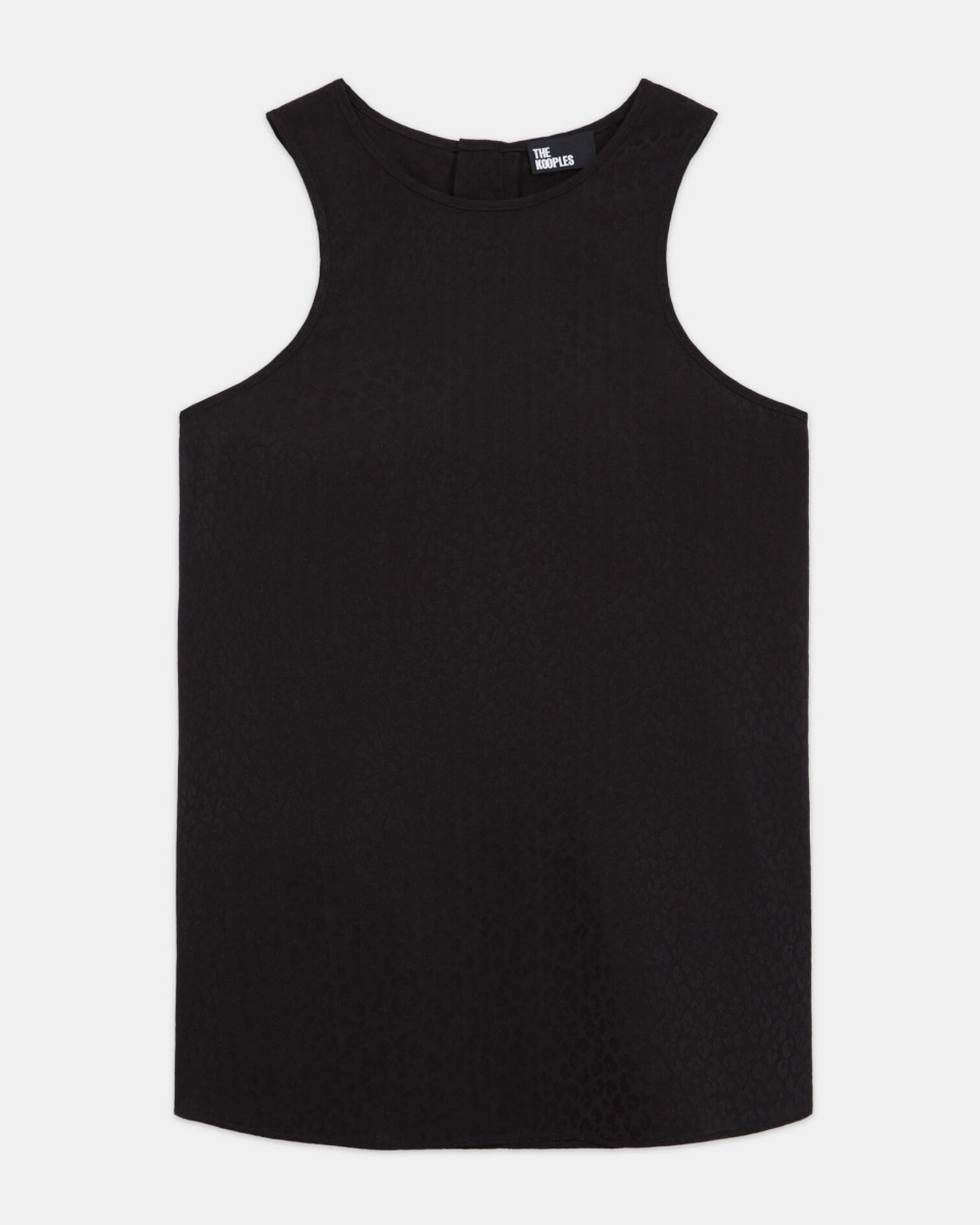 Black leopard print tank top, BLACK, hi-res image number null