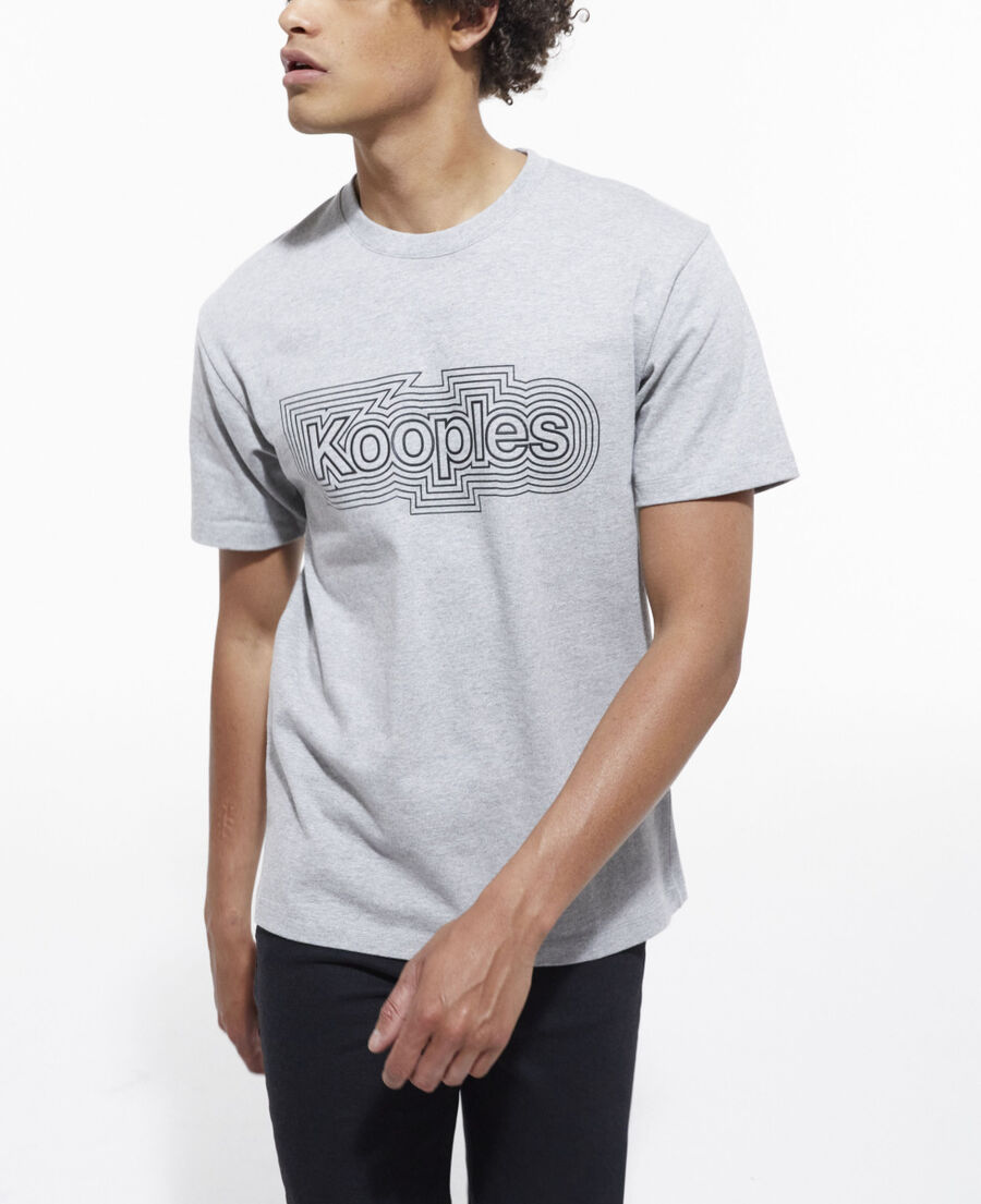 gray t-shirt with screen print