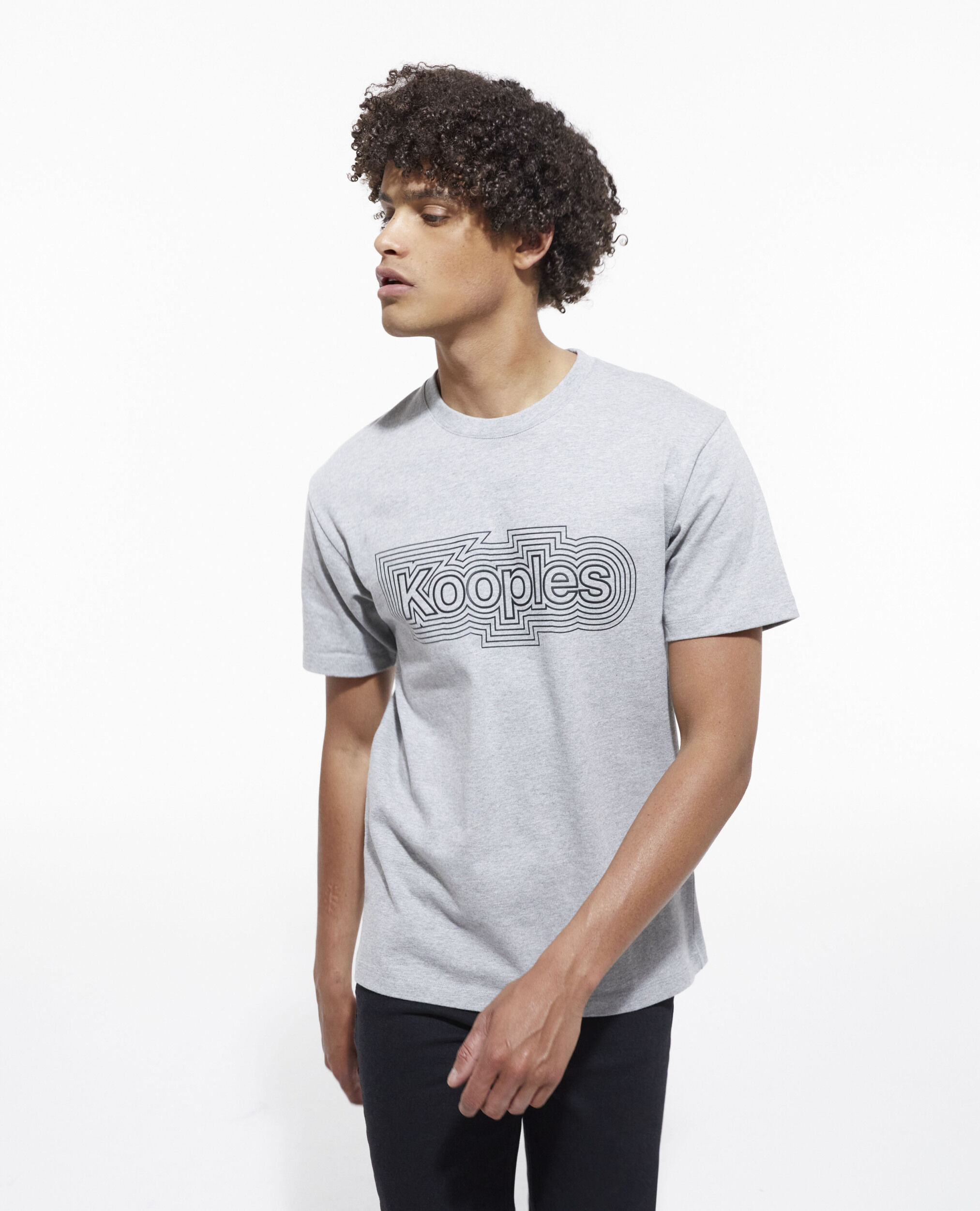 T-shirt sérigraphié gris, GREY MELANGE, hi-res image number null