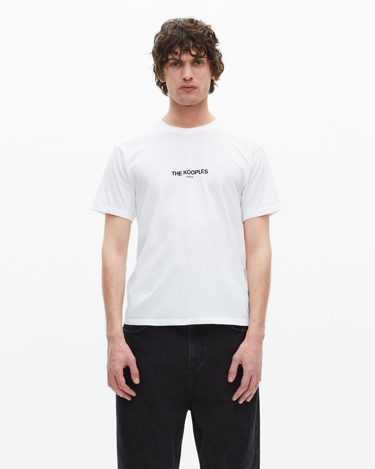 The Kooples HOMME WHITE t-shirt avec logo blanc