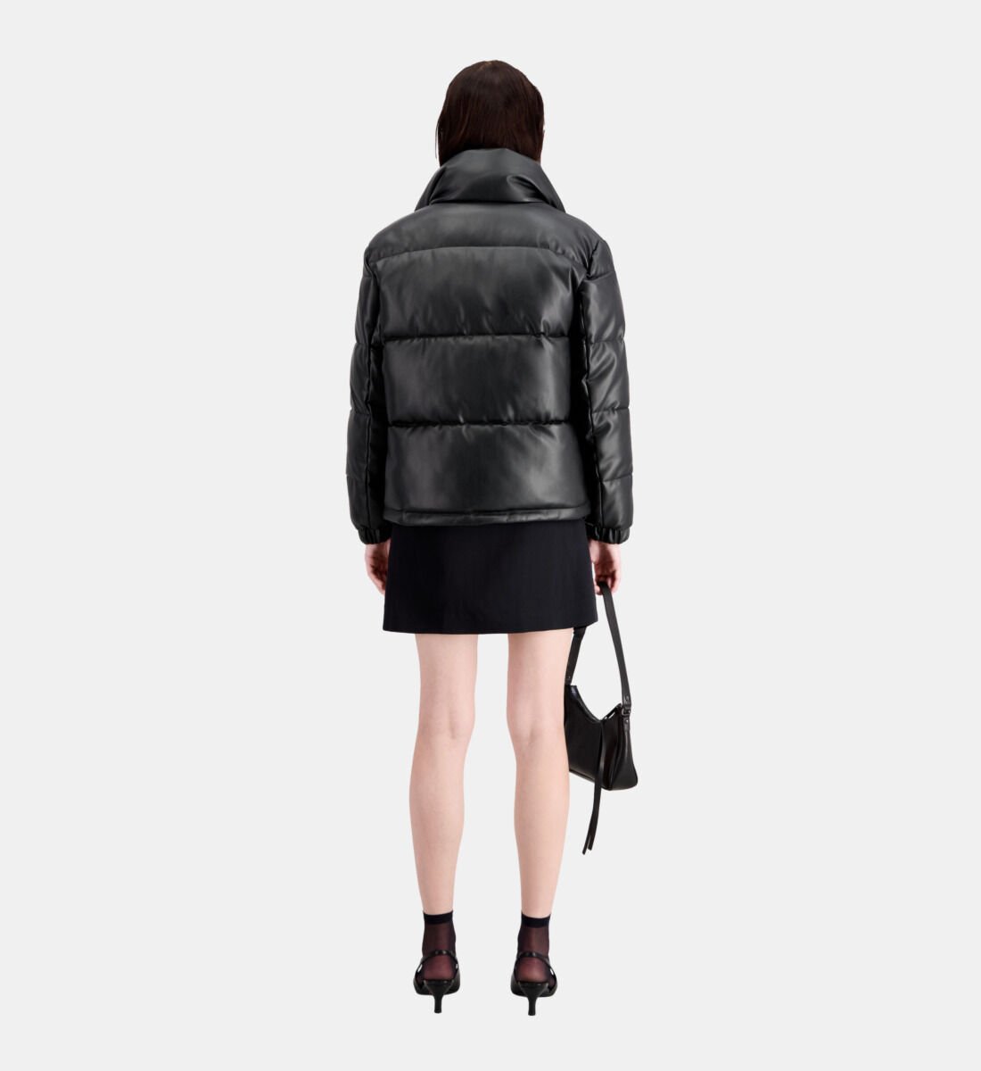 Black faux leather puffer jacket The Kooples