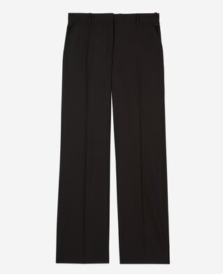 The Kooples MUJER BLACK pantalón negro de corte recto de lana 