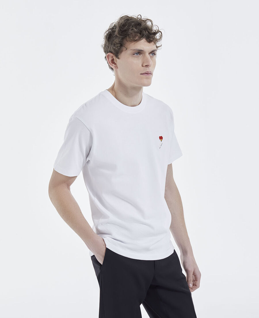 white cotton t-shirt with embroidery