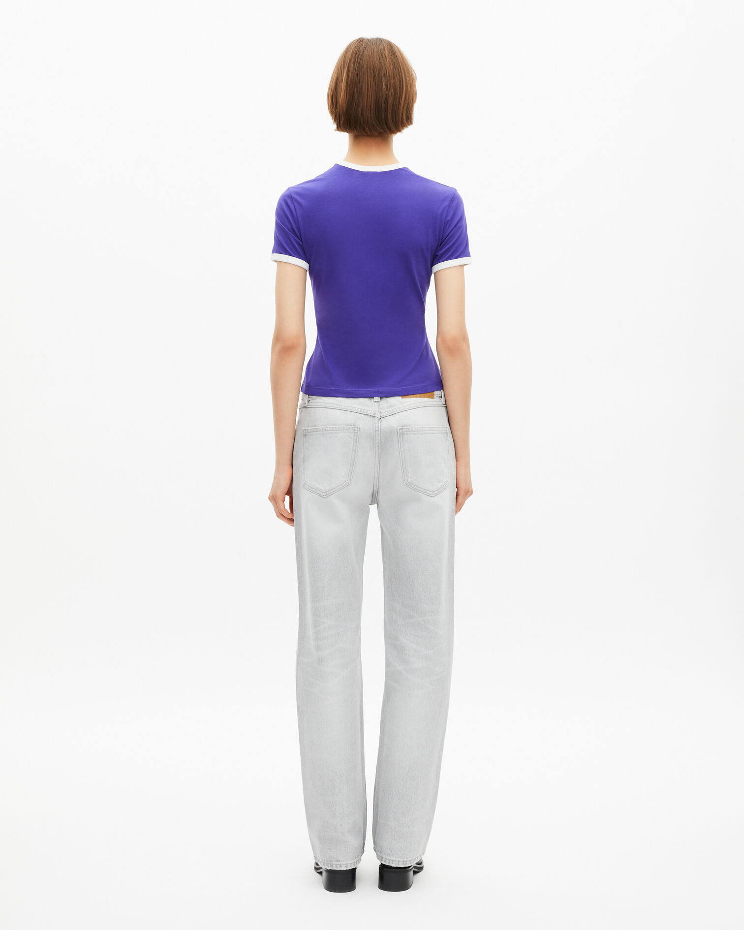 T-Shirt mit lila Siebdruck, ELECTRIC BLUE, hi-res image number null