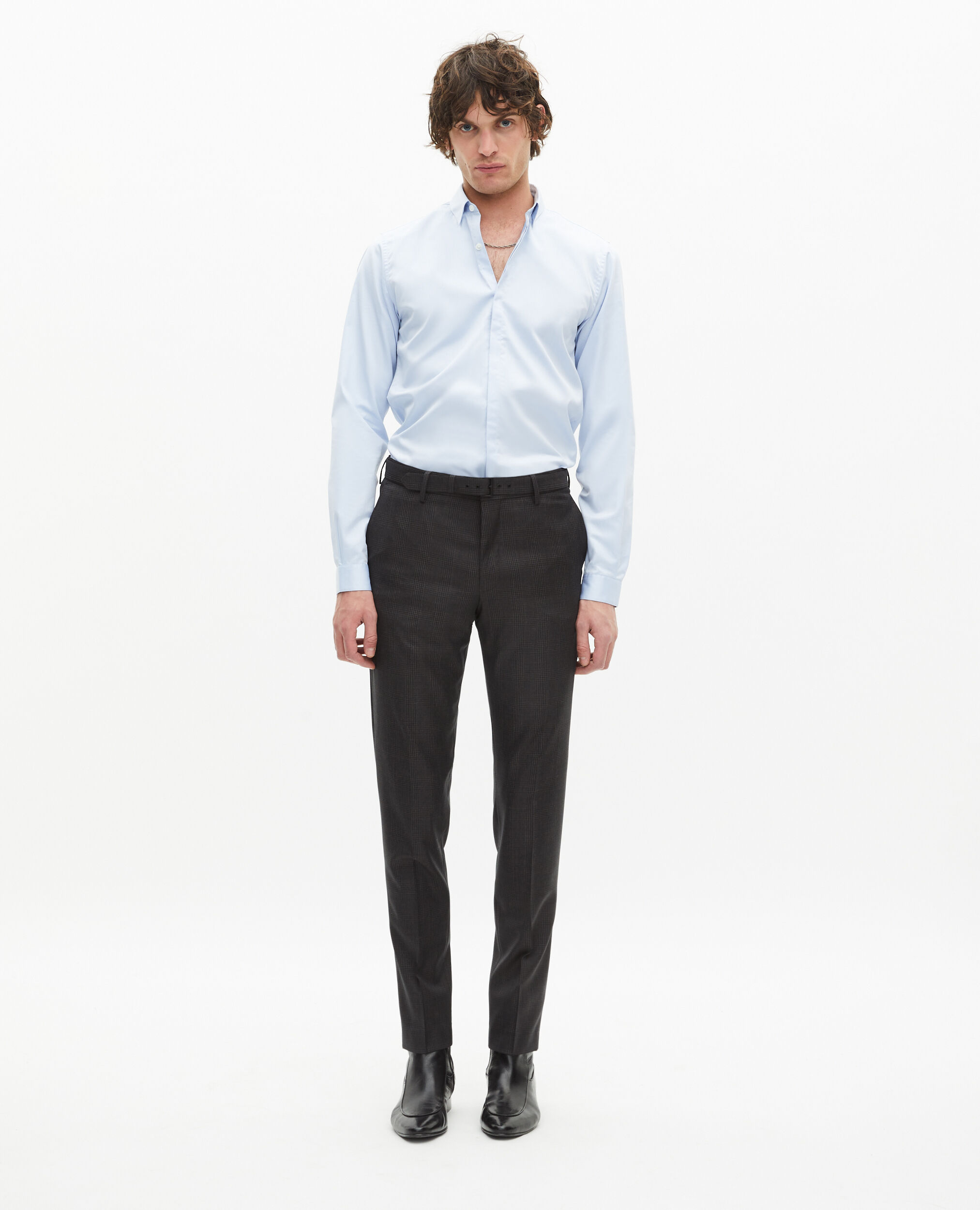 Sky blue classic collar shirt, LIGHT BLUE, hi-res image number null