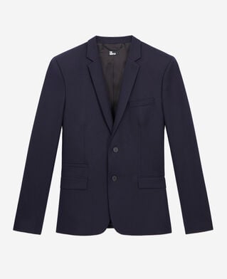 The Kooples HOMME NAVY veste de costume bleu marine en flanelle