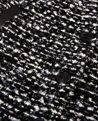 The Kooples FEMME BLACK WHITE blouson en tweed noir et blanc