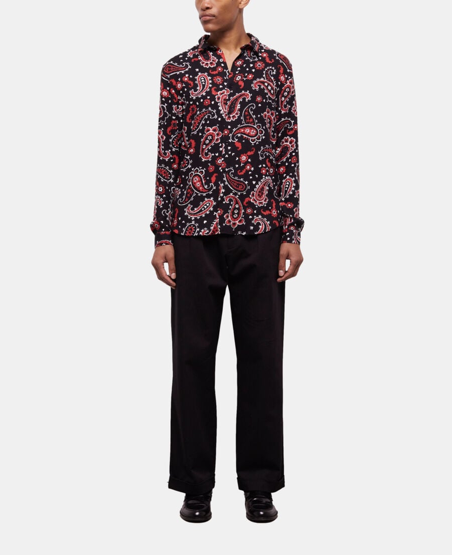 The Kooples H BLACK - RED printed shirt