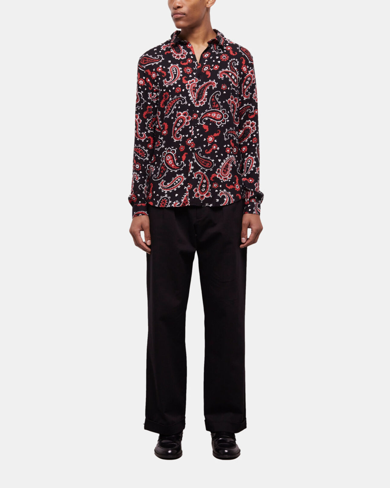 The Kooples MEN BLACK - RED printed shirt