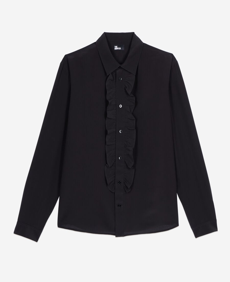 The Kooples MEN BLACK black silk shirt