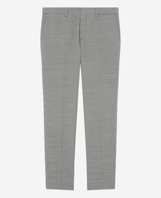 The Kooples HOMME BLACK GREY pantalon de costume ajusté en pied de poule noir et blanc