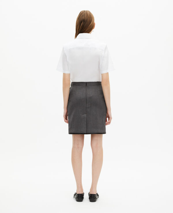 The Kooples DAMEN DARK GREY kurzer grau gestreifter rock