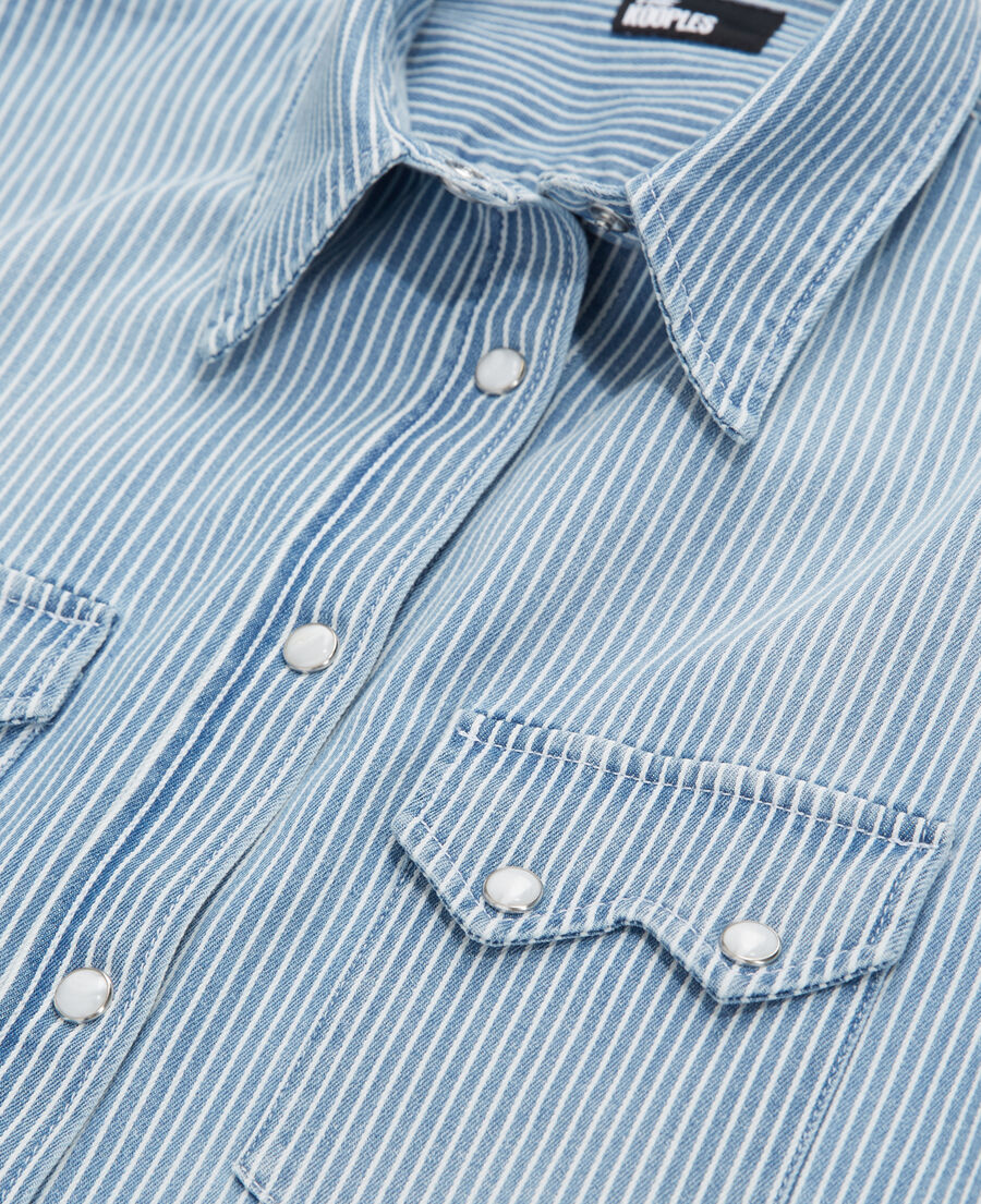 blue and white striped shirt