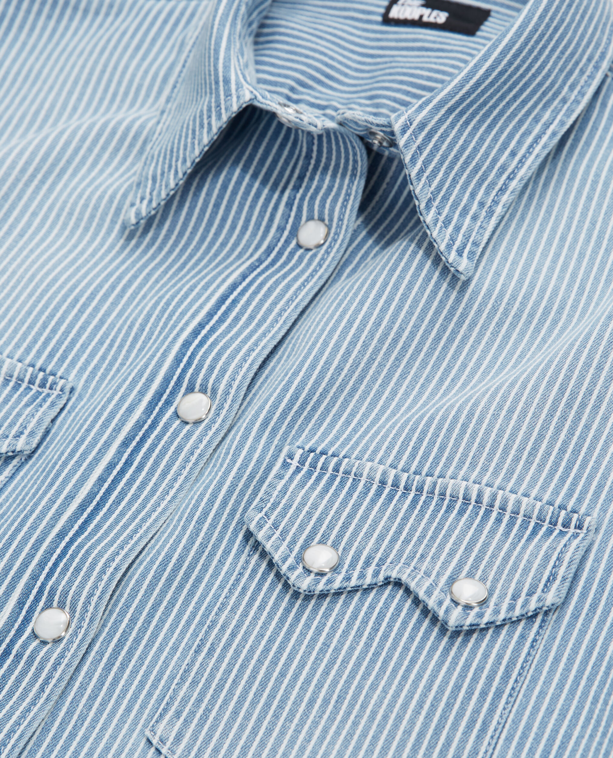 Blue and white striped shirt, BLUE DENIM, hi-res image number null